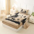 thumbnail image 2 of Manfei Woodland Deer Twin Sheets,Cute Bird Print Bedding,Brown,3 Pieces,1 Fitted Sheet and 1 Pillowcase, 2 of 6