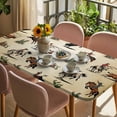 thumbnail image 3 of Western Cowboys Table Cloths for 5 Foot Rectangle Tables, Brown Vintage Country Cactus Patio Waterproof Elastic Fitted Tablecloths, Washable Rectangular Table Cover for Camping, 3 of 8