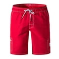 thumbnail image 1 of Men's Peach Skin Beach Shorts - Lace-Up Pocket Design for Hot Spring Holiday Swimming, 1 of 4