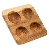 Wooden Egg Tray 4 Eggs Holder Chicken Eggs Display Tray Suqare Egg Plate For Kitchen Refrigerator Countertop Display Or Storage
