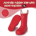 thumbnail image 6 of Kushyshoo Red Matte Kids Rain Boots for Girls Toddler Waterproof Rubber with Easy-On Handles Size 1, 6 of 6