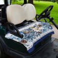thumbnail image 2 of Golf Cart Seat Covers for 2 Seater,Navy Blue Christmas Microfiber Cart Seat Towel Blanket,Poinsettia Xmas Ball Berry Winter Absorbent Breathable Non Slip Bench Seats Protector for Golf Course 51"x31", 2 of 9