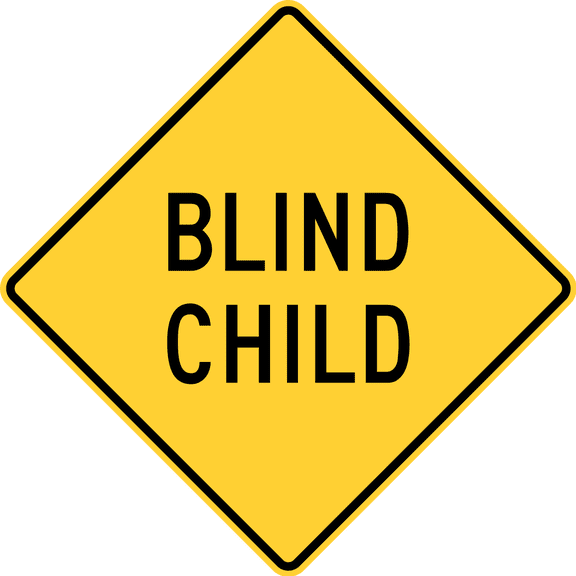 Vinyl Stickers - Blind Child, Delaware - Safety and Warning Warehouse Signs Stickers - 3.5" x 5" - 3 Pack