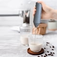 thumbnail image 5 of Milk Frother - Handheld Frother for Coffee, Electric Whisk, Stainless Steel Mini Drink Mixer, Battery Operated Coffee Frother with Stand, Portable Mixer for Coffee Drinks Latte Hot Chocolate (Grey), 5 of 7