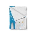 thumbnail image 2 of 80th Birthday Soft Flannel Fleece Throw Blanket, Abstract Sky Blue 80 Image on the Colorful Polka Dots Print, Cozy Plush for Indoor and Outdoor Use, 50" x 60", Multicolor, by Ambesonne, 2 of 6