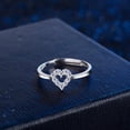 thumbnail image 2 of HeartsAndYou 0.3ct Round Moissanite Engagement Ring for Women 18k White Gold Over Silver Heart Shape Solitaire, 2 of 4
