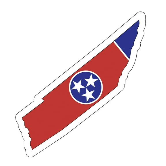Auto Drive Tennessee State Vinyl Auto Decal, Multicolor, 8.75” x 2.5”