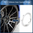 thumbnail image 2 of Unique Bargains Hub Centric Rings, 100mm OD 78.1mm ID Car Wheel Hubrings Aluminum Alloy Silver Tone, 4pcs, 2 of 7