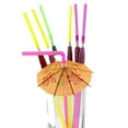 thumbnail image 1 of PVCS 100Pcs Mixed Hawaiian Party Cocktail Umbrella Parasol Drinking Straws Clearance, 1 of 9