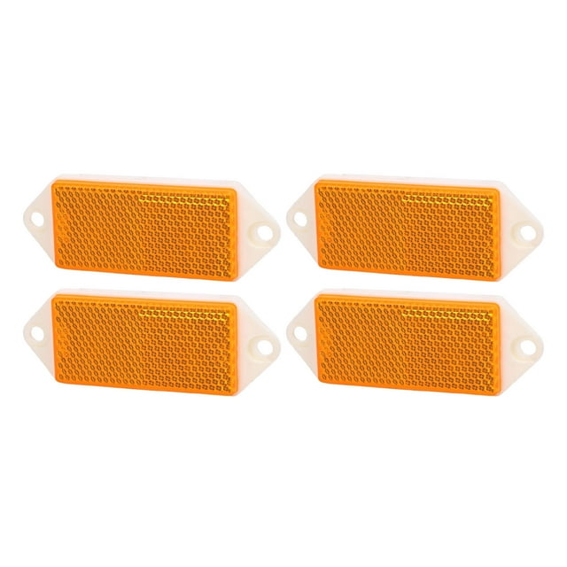 4pcs Rectangular Reflectors Screw On Plastic Enhance Traffic Safety Posts Reflectors for Trailer Truck Motorcycle Fence Gate