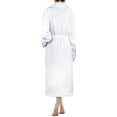 thumbnail image 3 of PAVILIA Soft Plush Women Fleece Robe, White Cozy Bathrobe, Female Long Spa Robe, Warm Housecoat, Satin Waffle Trim, S/M, 3 of 9