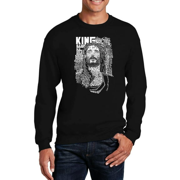LA Pop Art Men's Word Art Crewneck Sweatshirt - JESUS