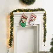 Angle View: Holiday Time Pre-Lit Pine Garland, Clear, Easy Installation
