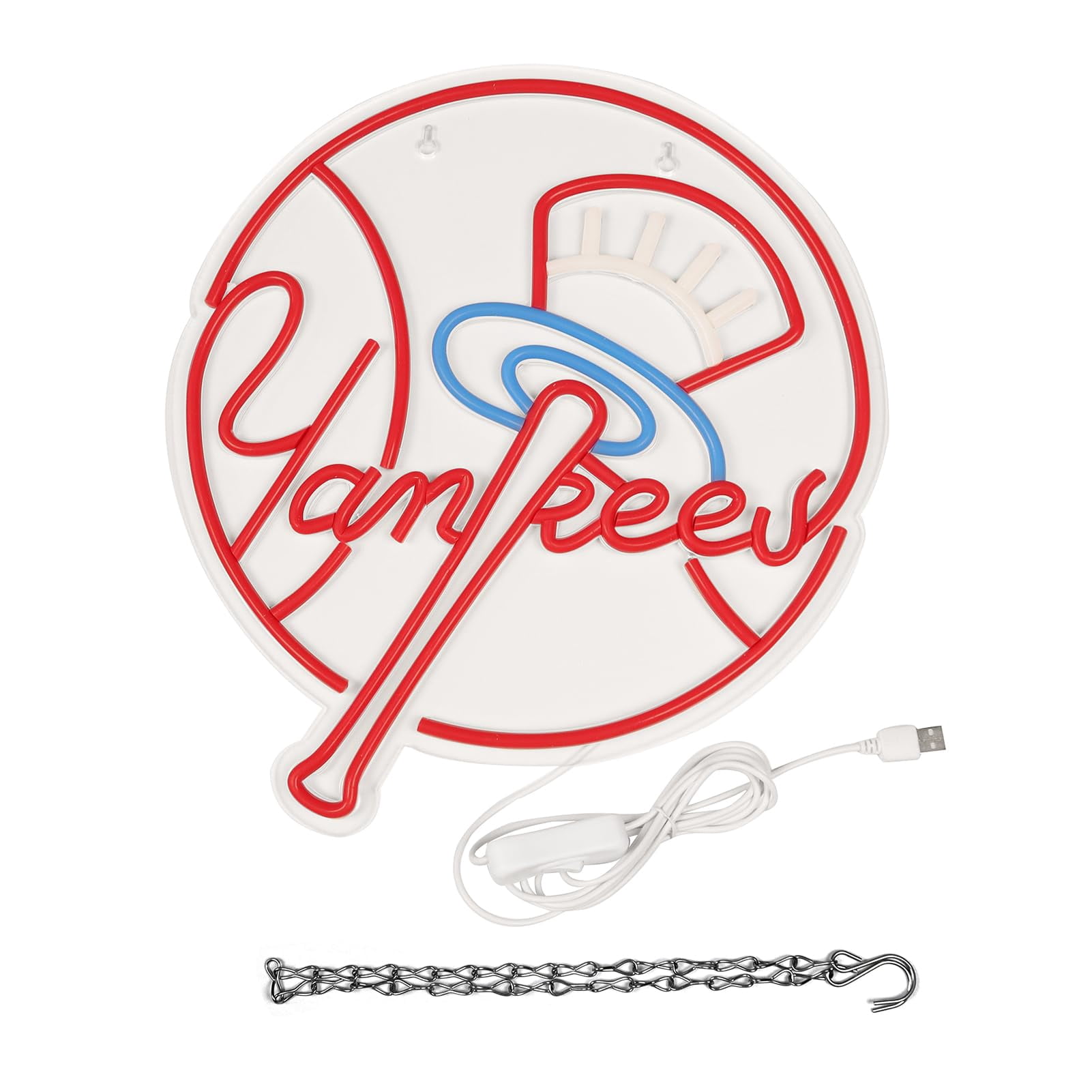Baseball Neon Sign LED Red Blue White Light USB Powered Wall Decor Lamp for Sports Room Bedroom Bar Decoration