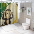 thumbnail image 7 of Orinice Tropical Jungle Animals Shower Curtains Cartoon Funny Monkey and Green Palm Leaves Machine Washable Waterproof Fabric for Bathroom Decor Curtains Set with Hooks,  36x72, 7 of 7
