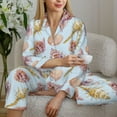 thumbnail image 6 of Pajama Sets for Women 2 Pcs, Conch Shell No.J97 Button Down Long Sleeve Sleepwear Lounge PJ Sets, 6 of 6