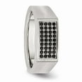 thumbnail image 5 of White Stainless Steel Ring Band Men's Cubic Zirconia CZ, 5 of 7