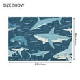 thumbnail image 3 of Toilet Rug Rectangle Bathroom Rugs Non-Slip Soft Plush Machine Washable Contour Bath Mat Sharks Fish in Sea 24x16, 3 of 9