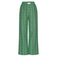 thumbnail image 4 of Quinlirra Pants for Women 2024 Women's Plaid Casual Pants With Wide Legs Comfortable And Loose Fitting Pants, 4 of 5