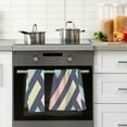 thumbnail image 4 of Yayeee 100% Cotton Hand Towels for Bathroom 16" x 28" Soft Absorbent Kitchen Towel, Green Stripes, 4 of 7