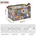 thumbnail image 7 of Yayeee Foldable Storage Basket for Shelves with Handles Waterproof Cloth Bins, Blue Floral, 7 of 7