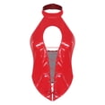 thumbnail image 2 of TiaoBug Women's Faux Leather Cropped Tank Top Sleeveless Front Lace-up Backless Bodycon Crop Tops Clubwear Red 3XL, 2 of 8