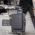 thumbnail image 2 of POWANLI 2 Pcs Hardshell Luggage Sets, 20 inch Front Open Suitcase with USB Port TSA Lock, Front Pocket and Spinner Wheels, 1 Portable Carrying Case. Airline Approved, Travel Woman Men (Gray), 2 of 14