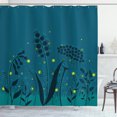 thumbnail image 1 of Ambesonne Firefly Shower Curtain, Branches Botanical Leaves, 69"Wx84"L, Dark Teal Yellow, 1 of 3