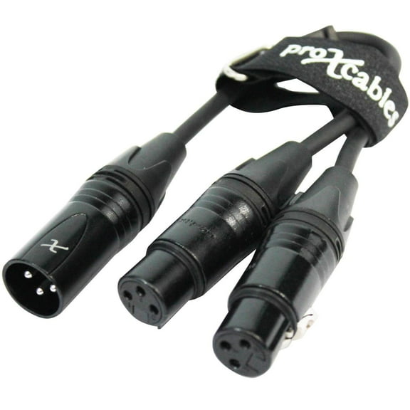 ProX XC-YXM 6" XLR-M to Dual XLR-F Balanced High Performance Audio Y Cable