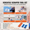 thumbnail image 2 of Plastic Razor Blade Scraper, 2-Piece Scraper Tool with 120 Plastic Blades, No-Scratch Remover for Stickers, Decals, Adhesive, Paint on Glass, Car, Window, Caulk, Blue, 2 of 5