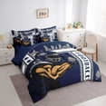 thumbnail image 3 of Castle Fairy Sport Football Bedding Comforter Set 7-Piece for Female Men Adults,Rugby Ball Gamer King Bedding Sets,Grey Blue Ultra Soft Bed Sheets,Ultra Soft Home Decor,Reversible, 3 of 8