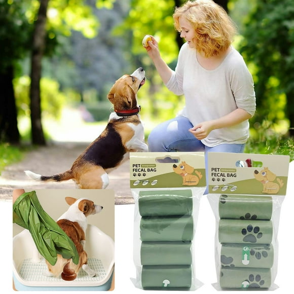 Bolsas Biodegradables para Excremento de Mascotas | Bolsas Compostables de Almidón de Maíz para Desechos | Bolsas de Basura de Control de Olor de Doble Capa | Impermeables | Resistente | Paquete de