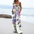 thumbnail image 4 of HAPIMO Women's Wide Leg Jumpsuit Overalls Relaxed Sleeveless Square Neck Trousers Fit Casual Daily Button Fashion Vintage Floral Purple S, 4 of 8