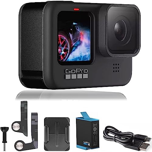 GoPro HERO9 Black - Embalaje E-Commerce - Cámara Acción Resistente al Agua, Pantalla LCD Frontal y Trasera Táctil, Vídeo 5K Ultra HD, Fotos 20 MP, Transmisión en Vivo 1080p, Cámara Web, Estabilización