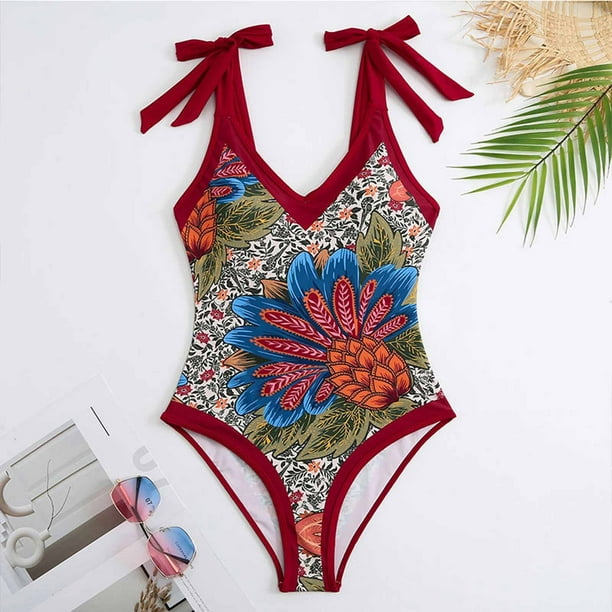 Party Gift Women One Piece Swimsuit with Matching Cover Ups Floral Sexy Bikini Sets High Cut Push Up Two Pieces Bathing Suit