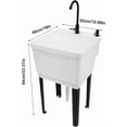 thumbnail image 5 of Utility Sink Laundry Tub,Freestanding Plastic Laundry Sink with Washboard, Slop Sink Garage Sink Portable Sink For Laundry Room, Garage, Bathroom, Kitchen (31.5in, Coffee), 5 of 14