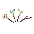 thumbnail image 3 of 6 Inch Colorful Curved Shears For Dog Grooming Light Weight Ergonomic Design (Green Gold), 3 of 6
