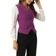 thumbnail image 5 of INSPIRE CHIC Women's Suit Vest Double Breasted Business Lapel Dressy Waistcoat Vest S Dark Purple, 5 of 7