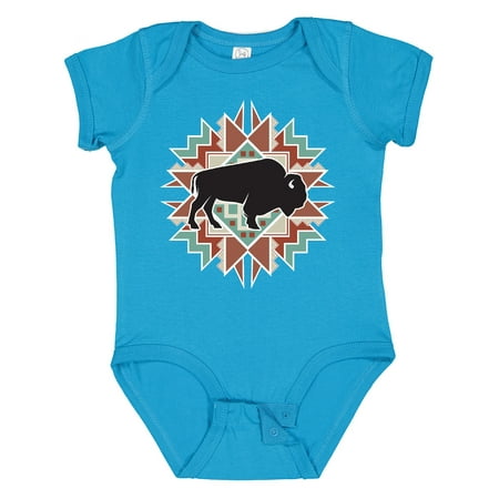 

Inktastic Buffalo Cute Western Pattern Boys or Girls Baby Bodysuit