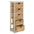 thumbnail image 5 of SAFAVIEH Vedette Country Nautical 5 Wicker Basket Storage Tower, Vintage Grey, 5 of 15