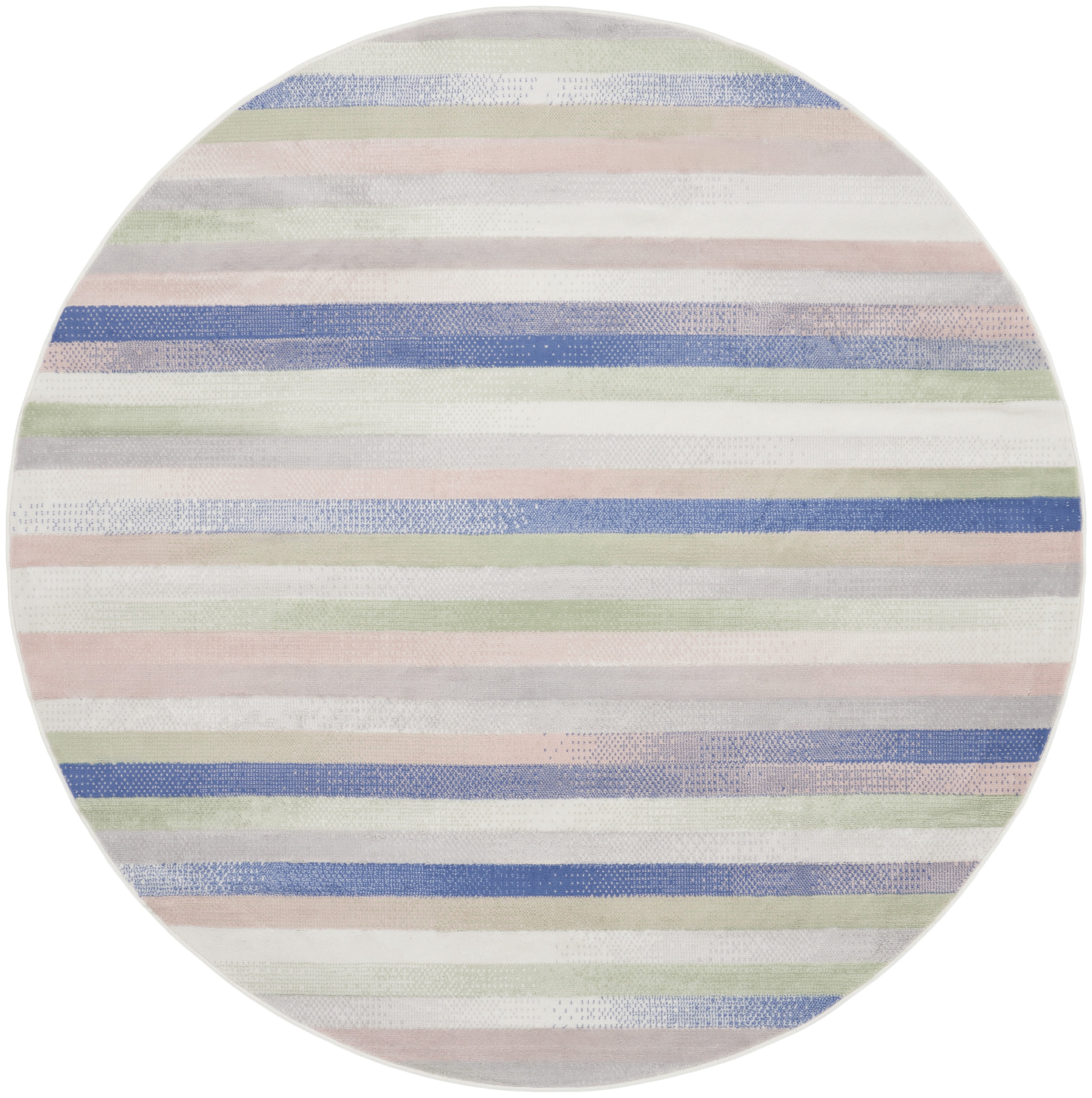 Nourison Whimsicle Eclectic Modern Ivory Multicolor 5' x round Area Rug, (5' Round)