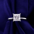 thumbnail image 4 of Oryn Jewelry Princess Cut 1.9 Ct Excellent Moissanite Band for Women - 14K White Gold Plated Band - Solitaire Style Moissanite Band - Elegant Gift Jewelry for Her, 4 of 5