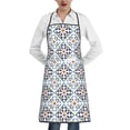 thumbnail image 2 of XMXY Chef Aprons with Pockets for Women Men, Moroccan Blue Tiles Waterproof Cooking Kitchen Aprons, 28.3 x 20.4 Inches, 2 of 8