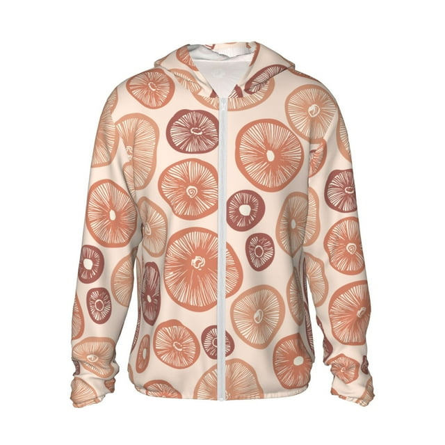 Vsdgher Champignons2 Imprimé Sweat à Capuche Adulte pour Hommes Femmes, Manches Longues Protection Solaire Chemises de Pêche pour Course Natation-Grand