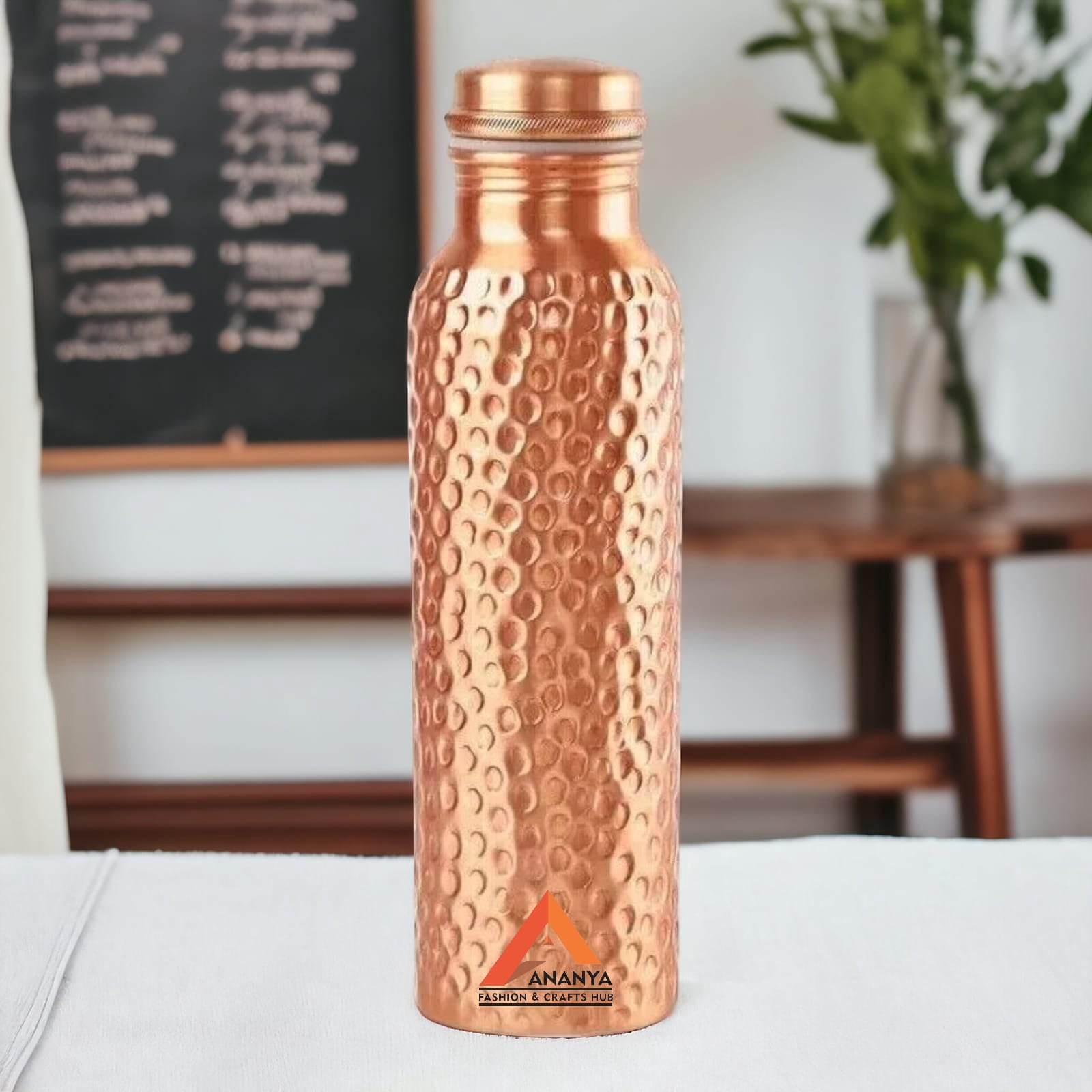 Hammered Copper Water Bottle Drinking Tumbler Ayurveda Health Benefits Set Of 4