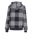 thumbnail image 6 of Women's Lightweight Plaid Shacket Fleece Lined Hooded Jacket Long Sleeve Warm Coat Casual Fall Winter Fashion, 6 of 6