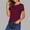 A_ Wine, variant on Women's Summer 2026 Striped Print Crew Neck Short Sleeve T-Shirt, Casual Soft Pullover Top for Daily Wear Wine S