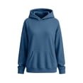 thumbnail image 4 of Women's Oversized Corduroy Hoodie, Long Sleeve Pullover Sweatshirt with Kangaroo Pocket, Casual Fall Winter Top | CSEONE,Blue L, 4 of 7
