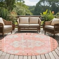 thumbnail image 5 of Round Rugs 6 Ft, Pink Boho Non Slip Area Rugs for Kitchen Bedroom Entryway, Vintage Abstract Tribal Decorative Oriental Washable Carpet Runner Rug Floor Mats for Bedroom Home Decor, 5 of 9