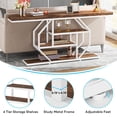 thumbnail image 6 of Tribesigns 70.9 inch Extra Long Console Table, Modern White Sofa Table Behind Couch with Storage, 4 Tier Entryway Table Accent Table for Living Room, Entrance, Hallway, Foyer, Walnut, 6 of 7